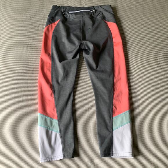 Athleta Leggings Womens Small Gray Colorblock Sonar Cropped Athletic Gym Active - Picture 4 of 9